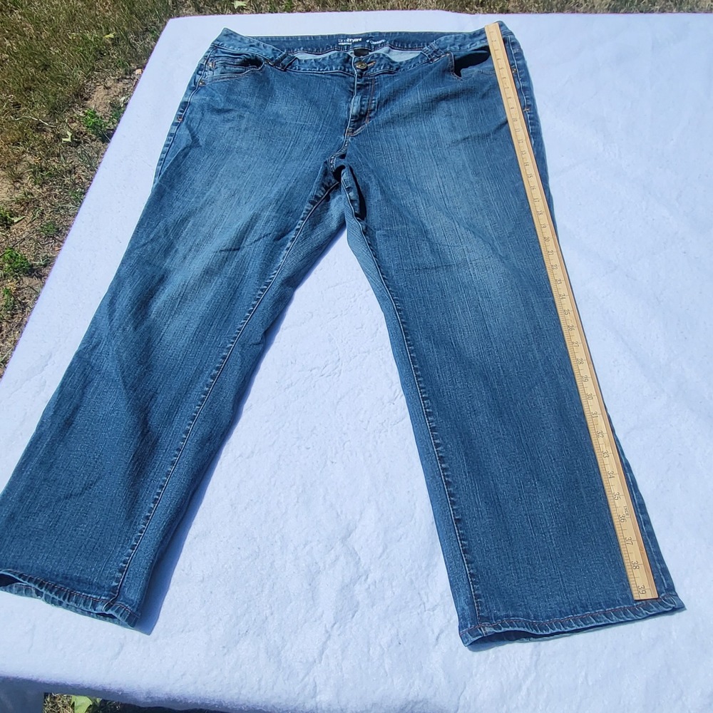 Lane Bryant Genius Fit Straight Leg Jeans Womens 26‎ Petite Blue Denim Stretch